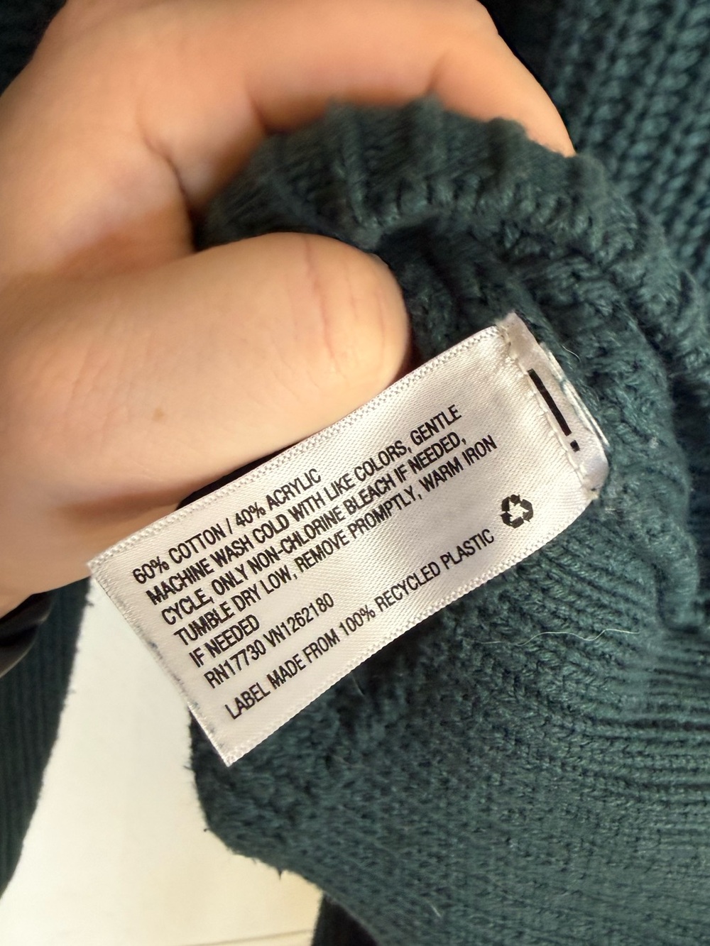 a new day Dark Green Teal V Neck Sweater Women’s Size Small - Picture 6 of 9